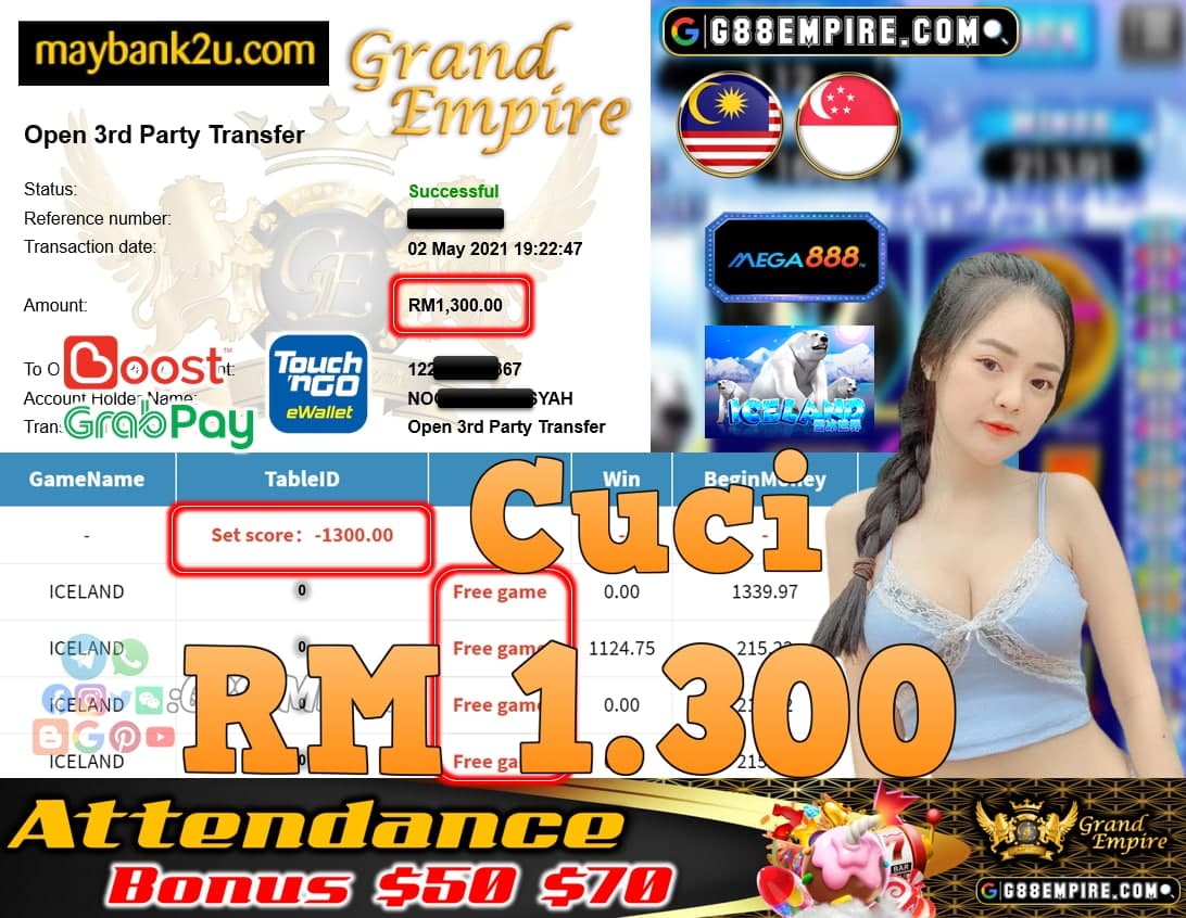 MEGA888 - ICELAND CUCI RM1,300!!!