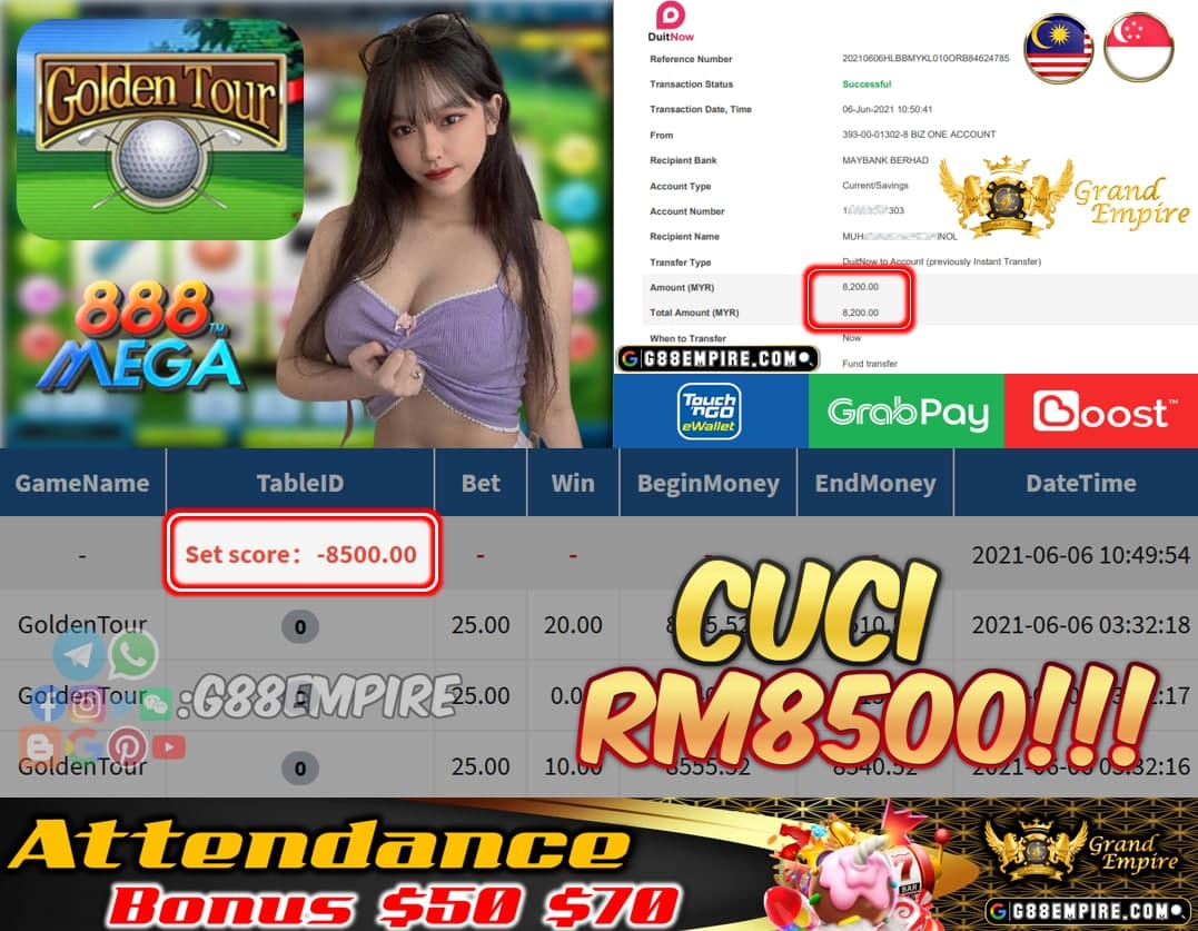 MEGA888 - GOLDEN TOUR CUCI RM8500!!!