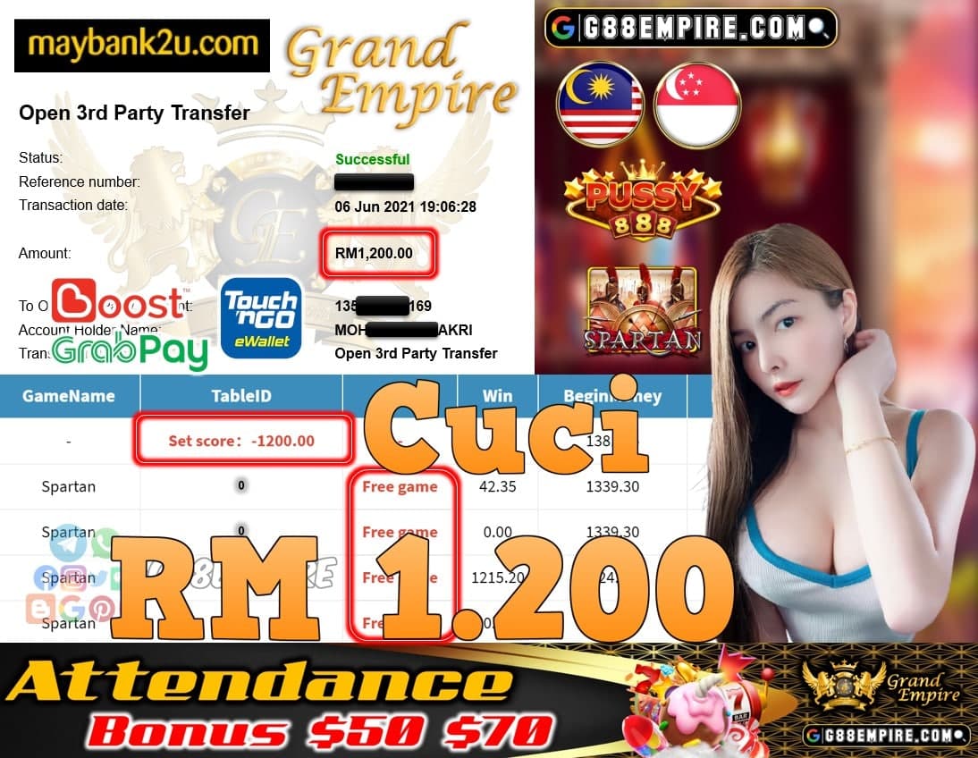 PUSSY888 - SPARTAN CUCI RM 1,200!!!