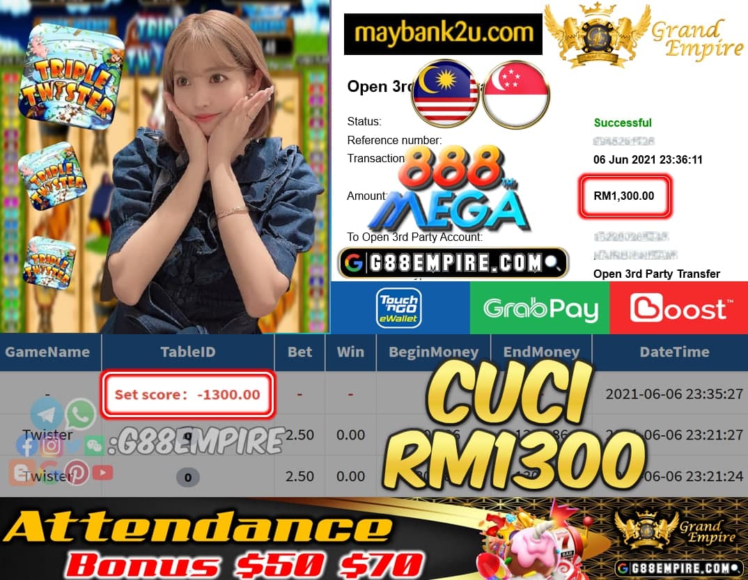 MEGA888 - TWISTER CUCI RM1300 !!!