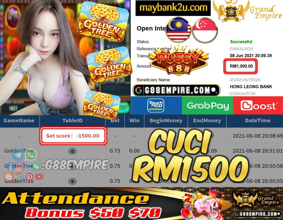 PUSSY888 - GOLDEN TREE CUCI RM1500 !!!