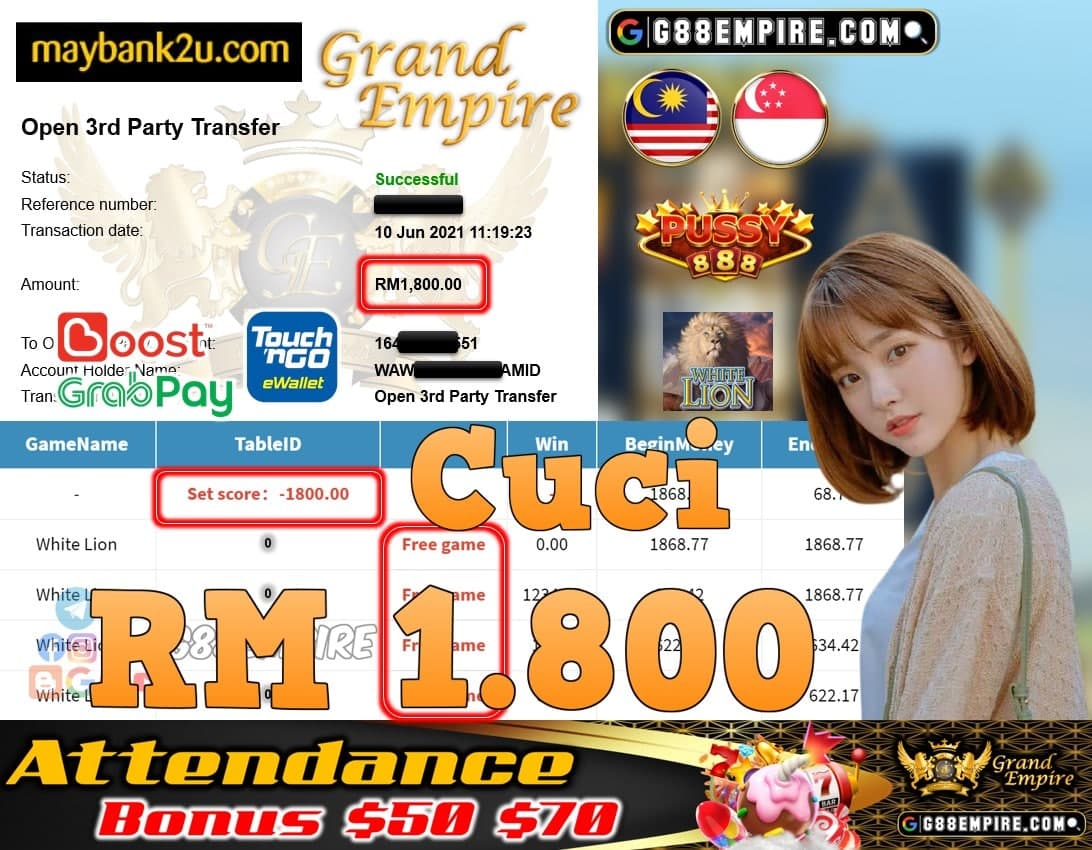 PUSSY888 - WHITELION CUCI RM1,800!!!