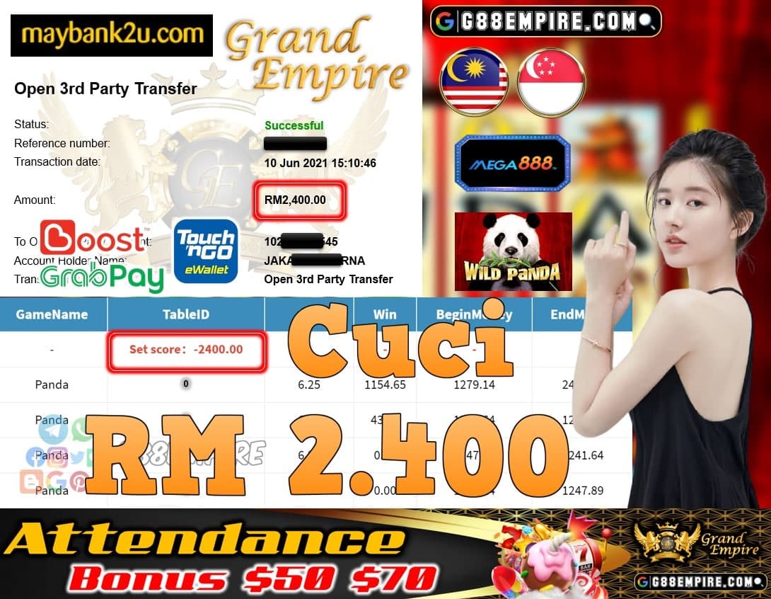 MEGA888 - PANDA CUCI RM2,400!!!