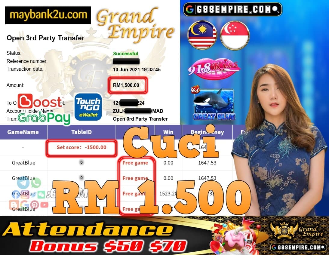 918KISS ORI - GREATBLUE CUCI RM1,500!!!