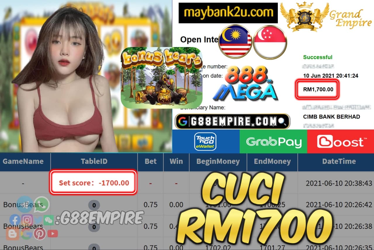 MEGA888 - BONUSBEARS CCUI RM1700 !!!