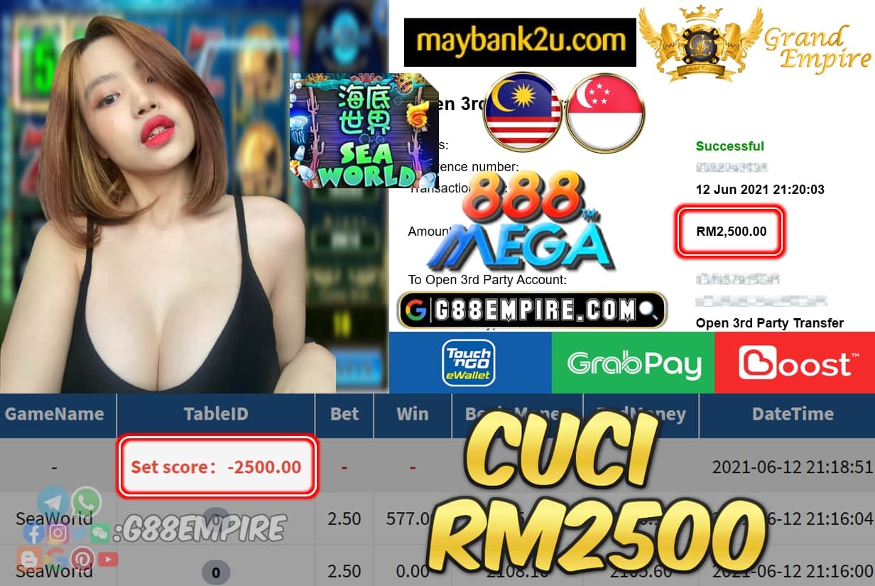 MEGA888 - SEAWORLD CUCI RM2500 !!!