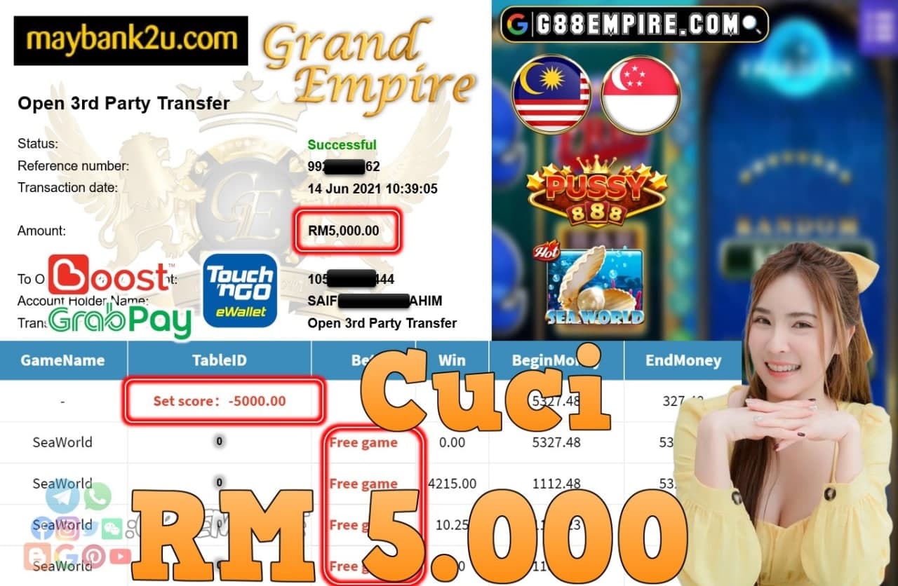 PUSSY888 - SEAWORLD CUCI RM5.000!!!