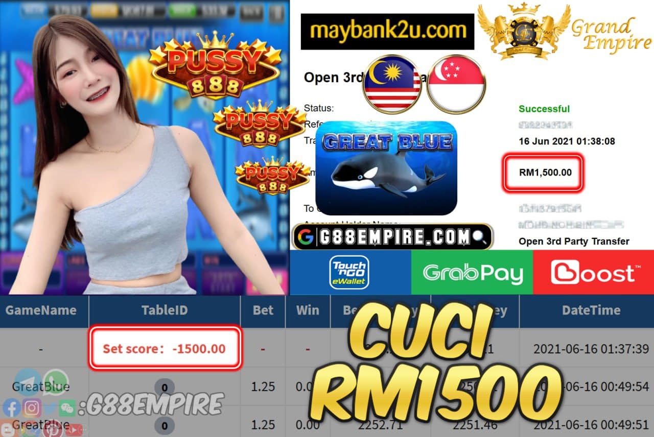 PUSSY888 - GREATBLUE CUCI RM1500 !!!