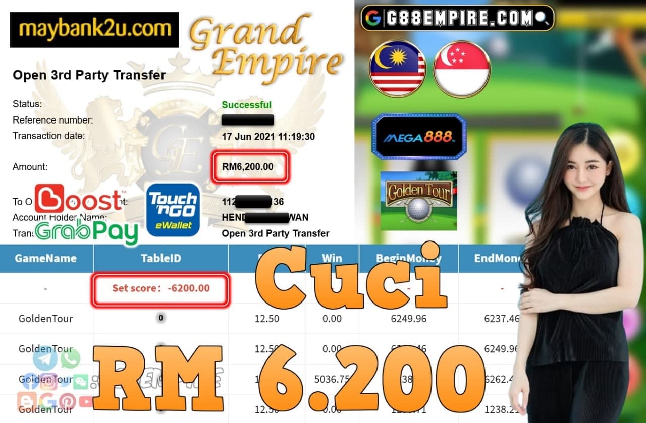 MEGA888 - GOLDENTOUR CUCI RM6,200!!!