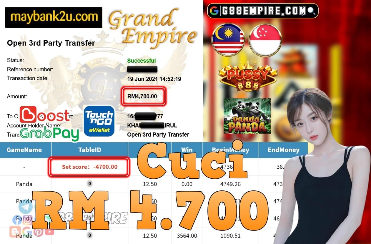 PUSSY888 - PANDA CUCI RM4,700!!!