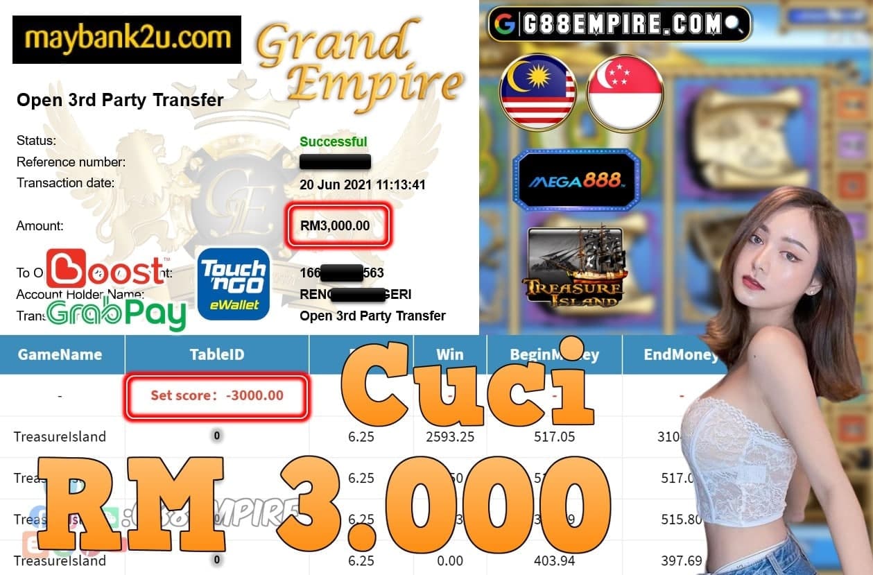 MEGA888 - TREASUREISLAND CUCI RM3,000!!!