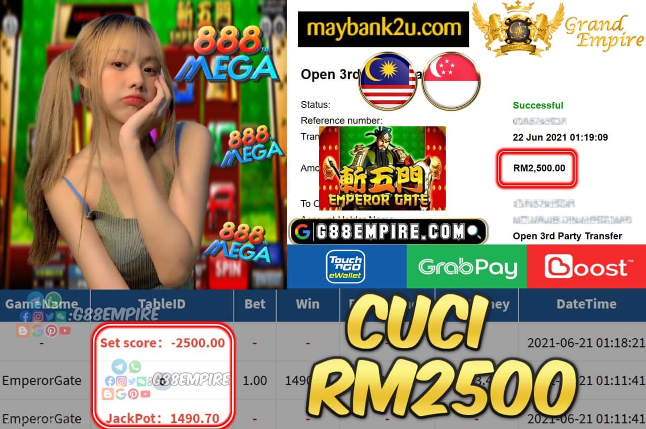 MEGA888 - EMPERORGATE CUCI RM2500 !!!