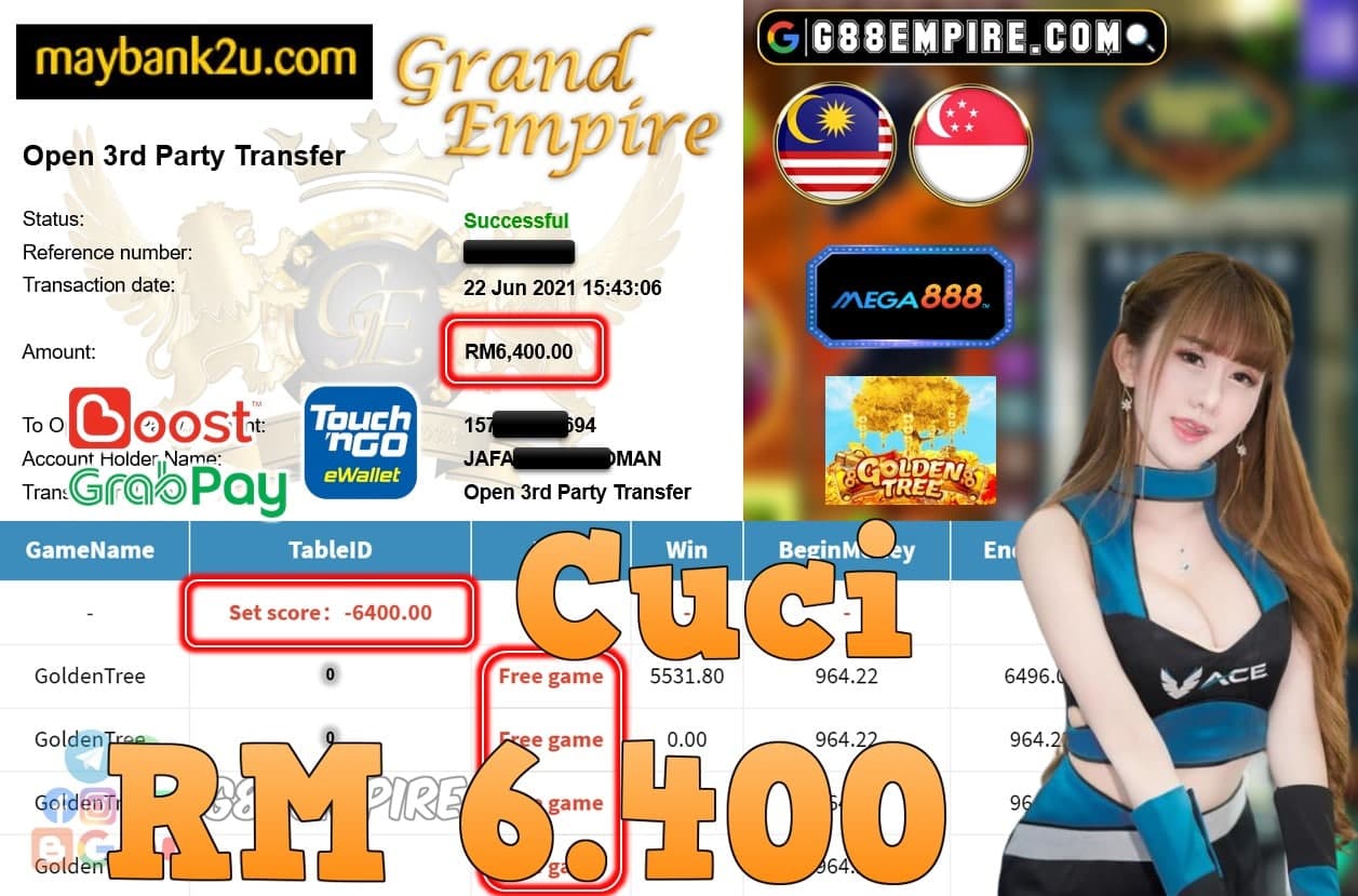 MEGA888 - GOLDENTREE CUCI RM6,400!!!