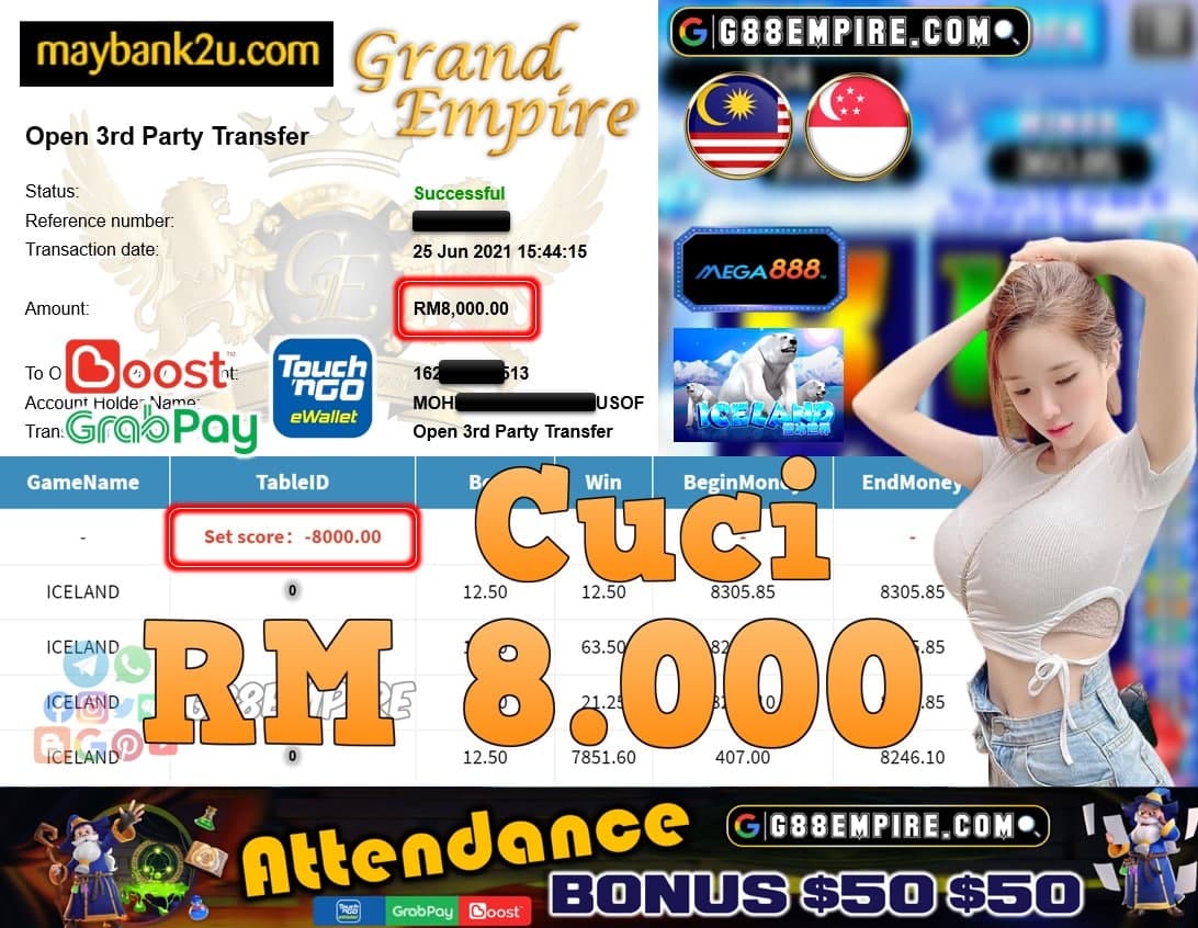 MEGA888 - ICELAND CUCI RM8,000!!!