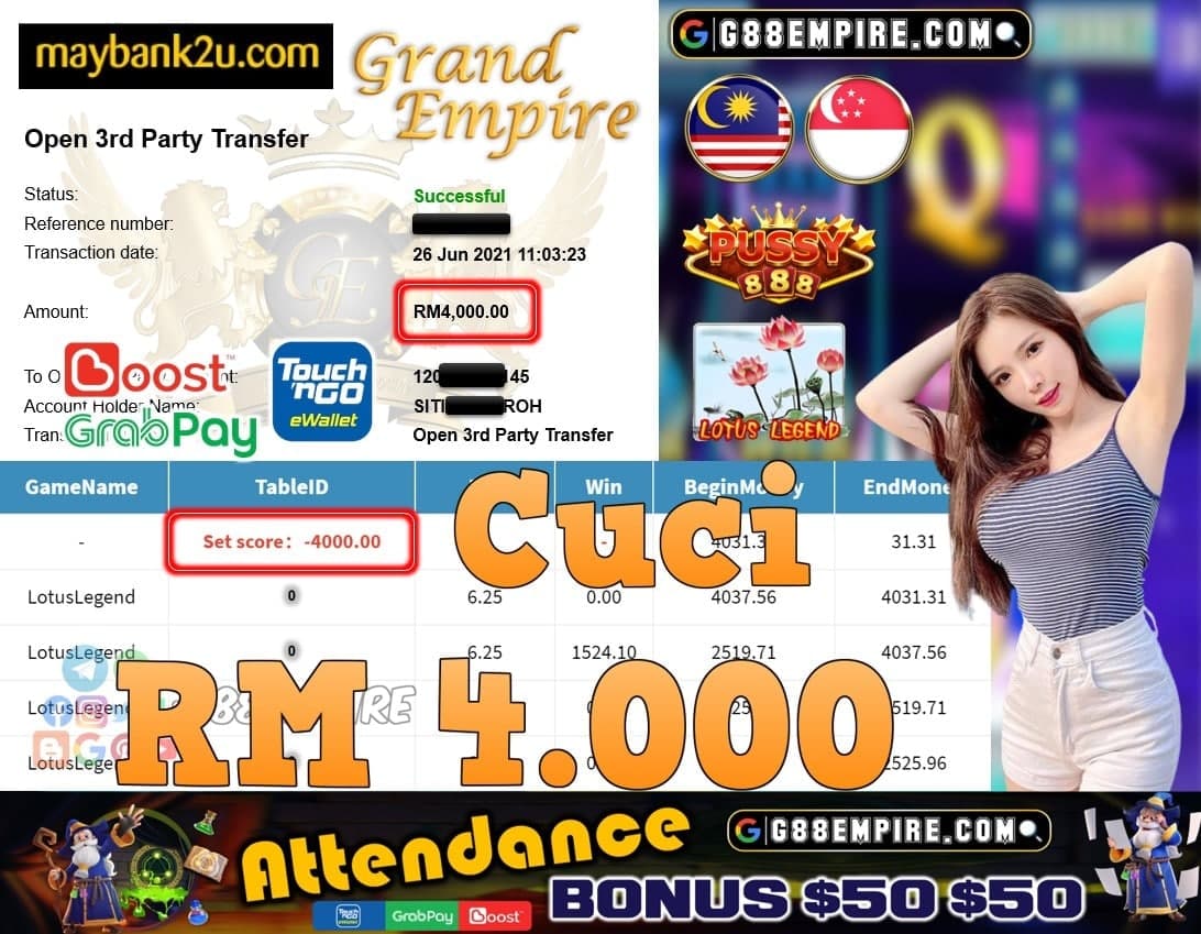 PUSSY888 - LOTUSLEGEND CUCI RM4,000!!!