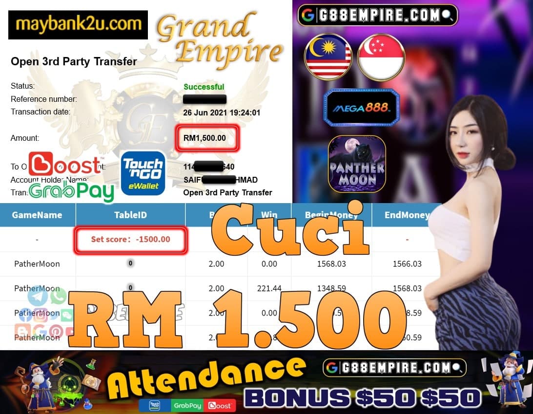 MEGA888 - PANTHERMOON CUCI RM1,500!!!