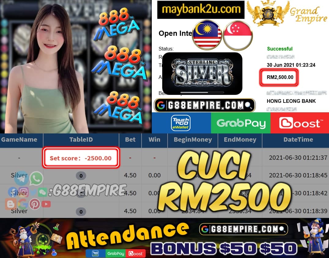 MEGA888 - SILVER CUCI RM2500 !!!