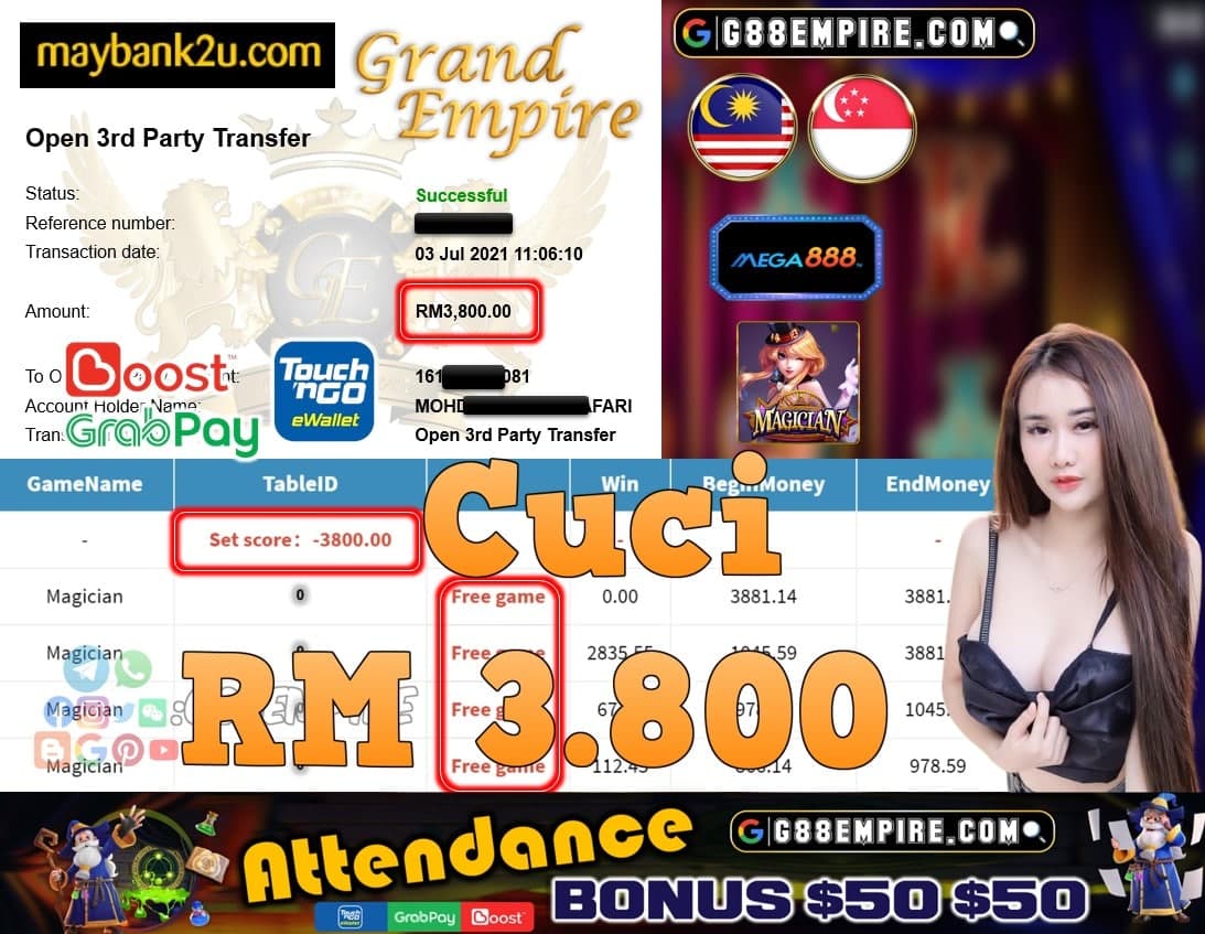 MEGA888 - MAGICIAN CUCI RM3,800!!!