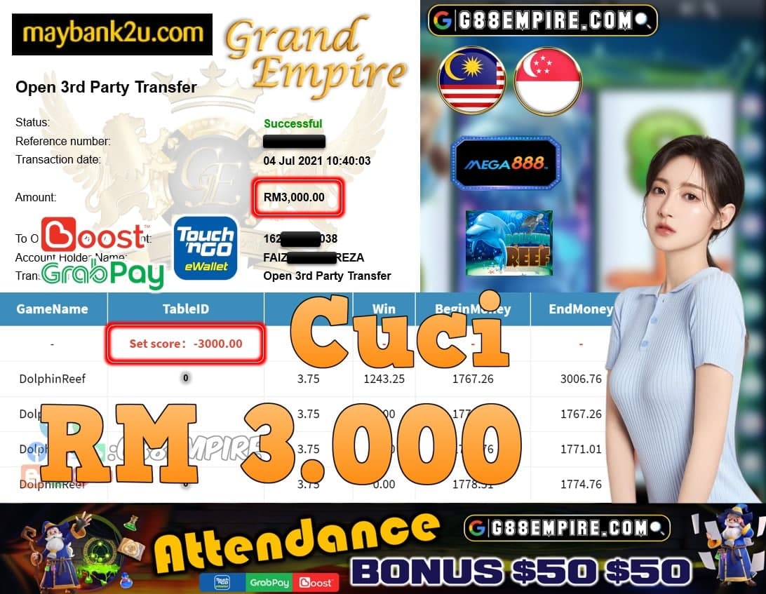 MEGA888 - DOLPHINREEF CUCI RM3,000!!