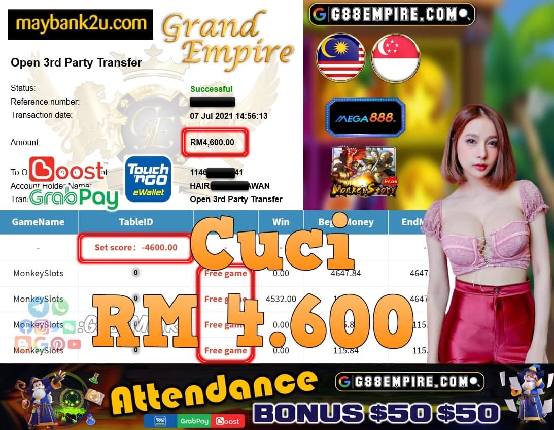 MEGA888 - MONKEYSLOTS CUCI RM4,600!!!