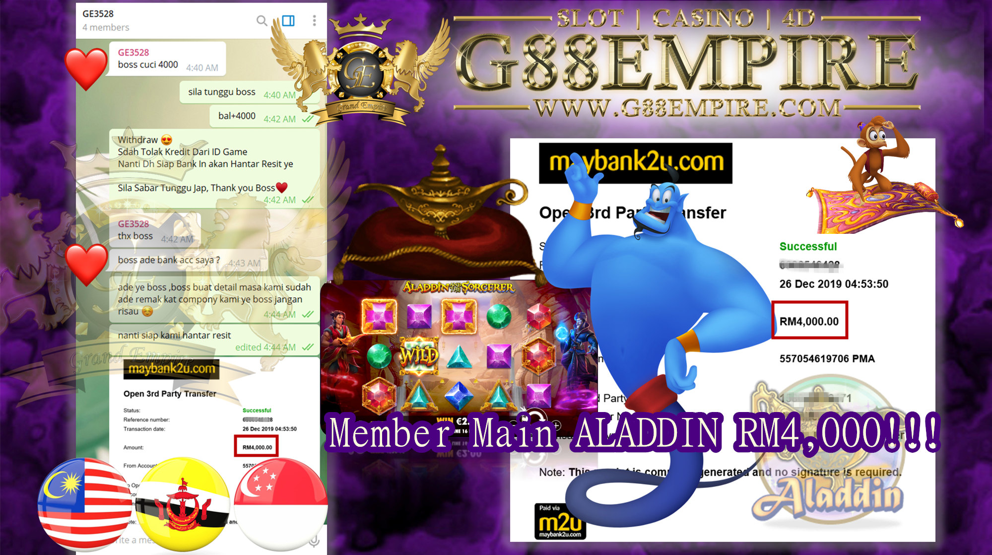 MEMBER MAIN ALADDIN CUCI RM4,000!!!