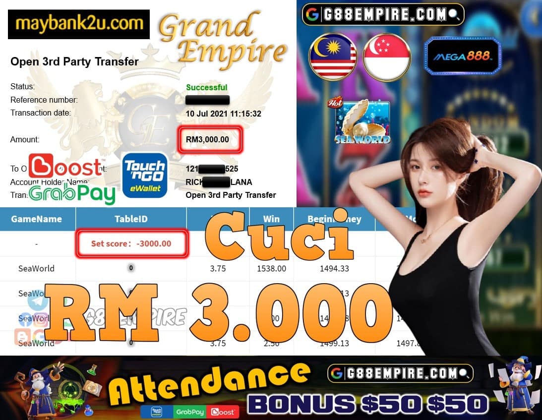 MEGA888 - SEAWORLD CUCI RM3,000!!!