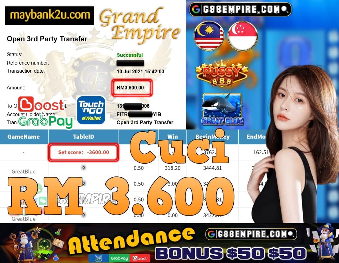 PUSSY888 - GREATBLUE CUCI RM3,600!!!