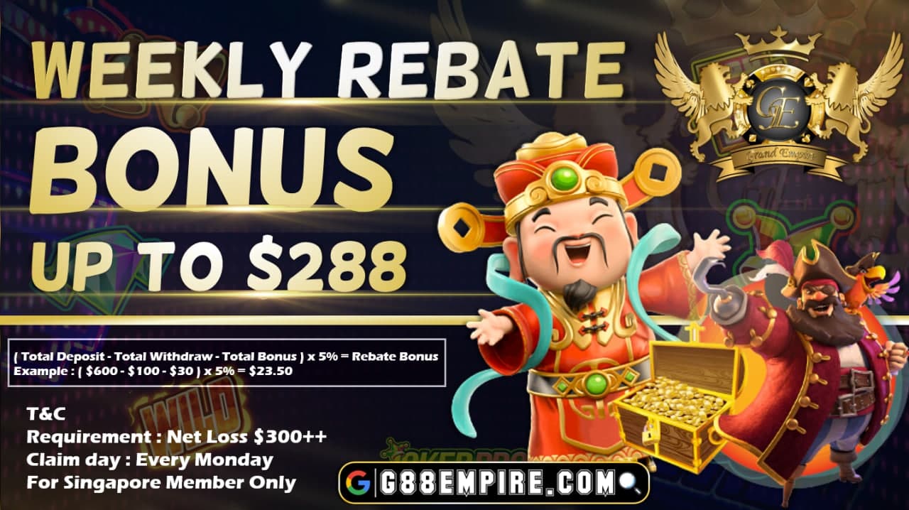 WEEKLY REBATE BONUS UP TO $888