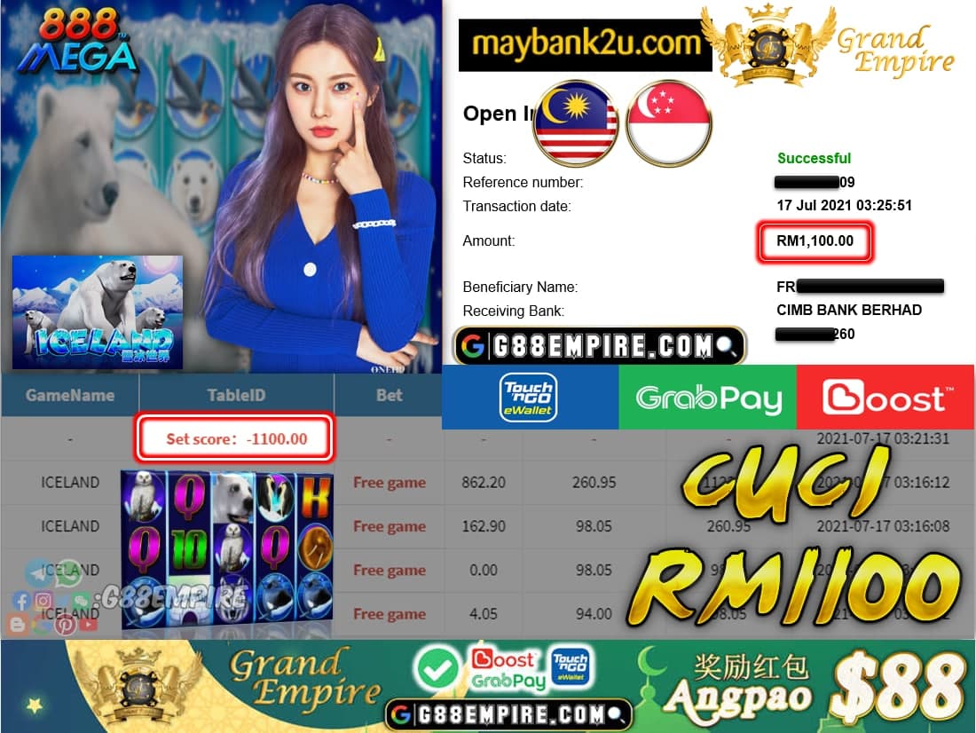 MEGA888 - ICELAND CUCI RM1100 !!!