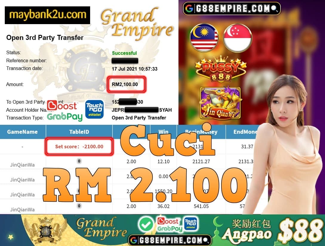 PUSSY888 - JINQIANWA CUCI RM2,100!!!