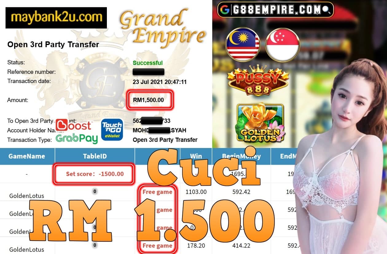PUSSY888 - CUCI GOLDENLOTUS CUCI RM1,500!!