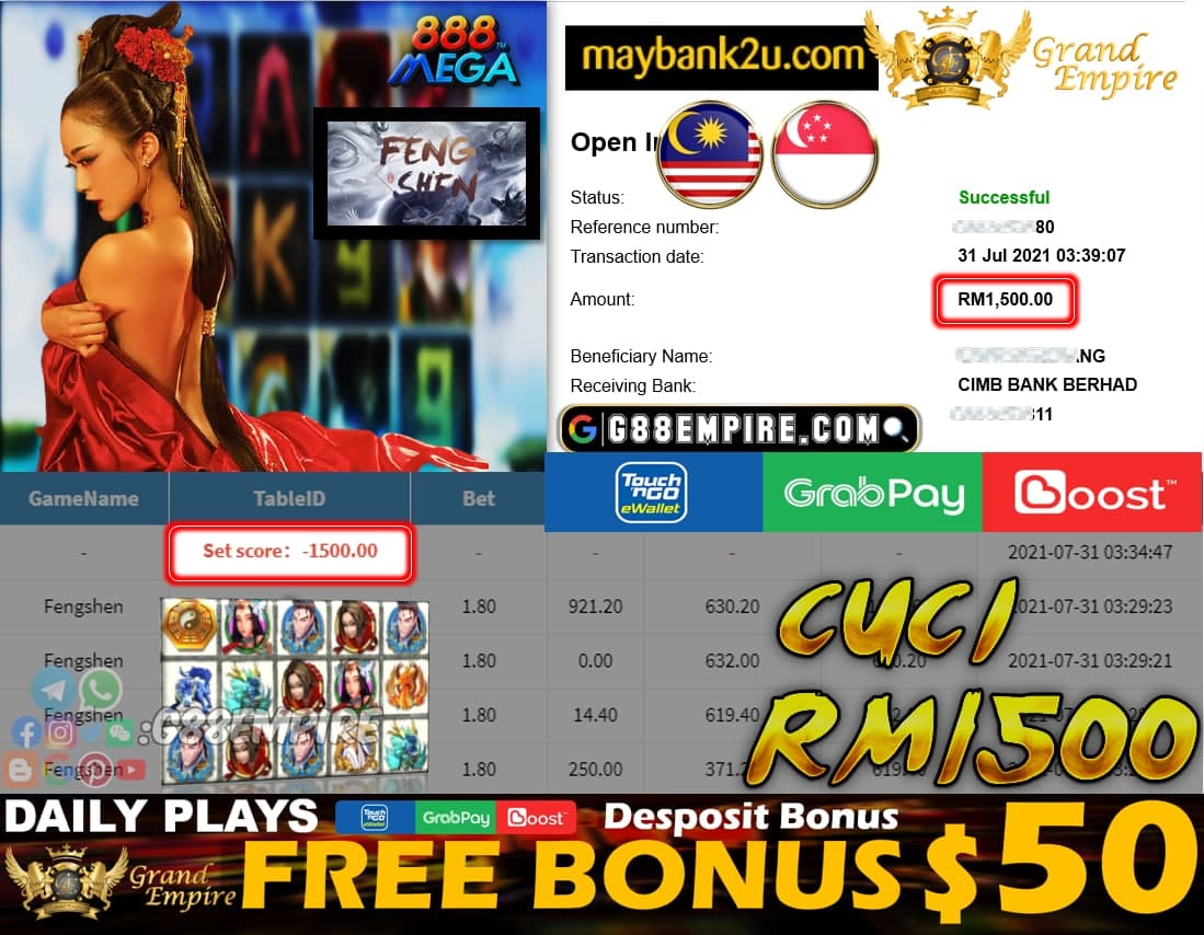 MEGA888 - FENGSHEN HEAT  CUCI RM1500 !!!