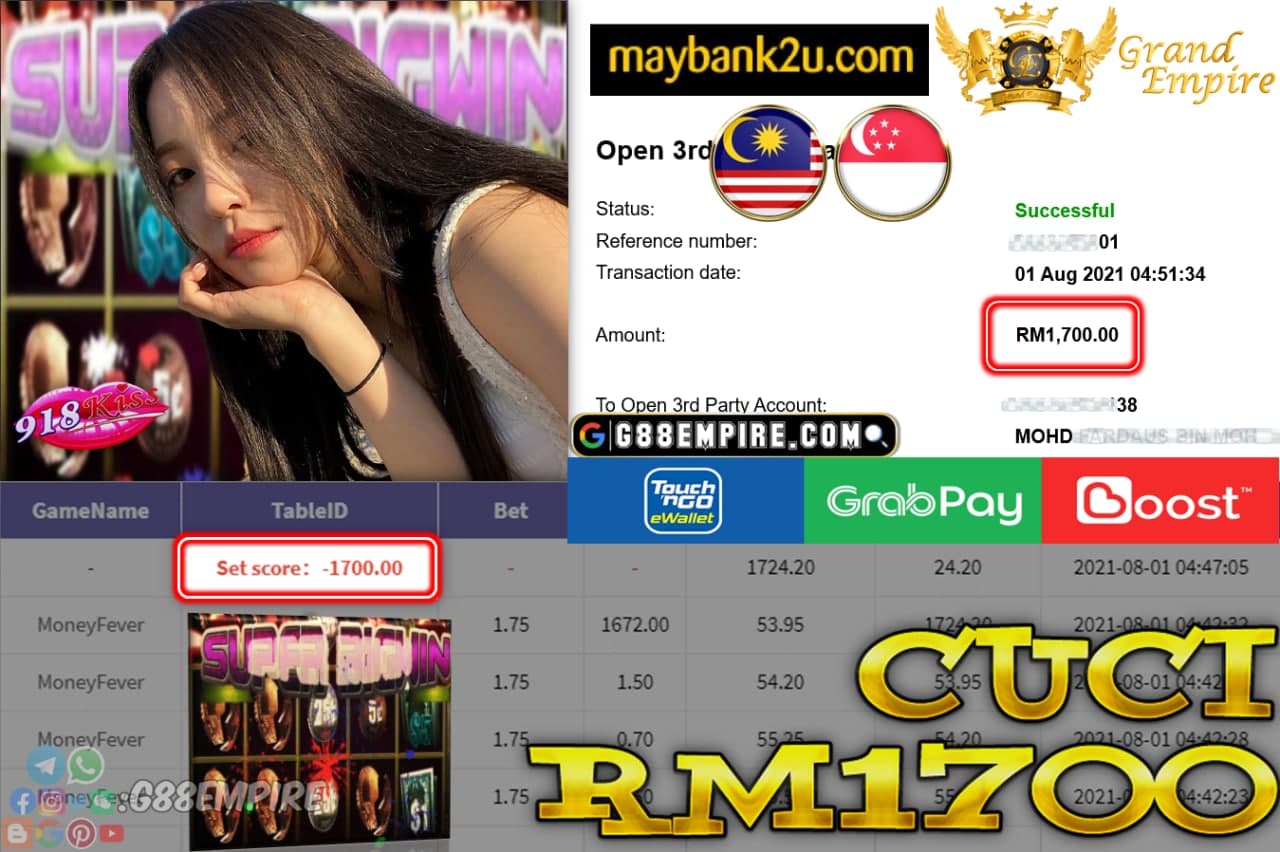 918KISS ORI - MONEYFEVER CUCI RM1,700!!!