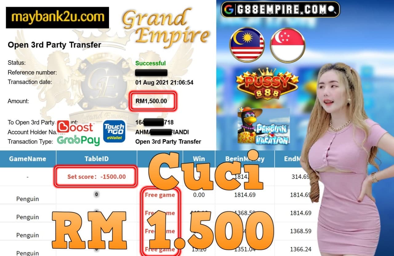 PUSSY888 - PENGUIN CUCI RM1,500!!!