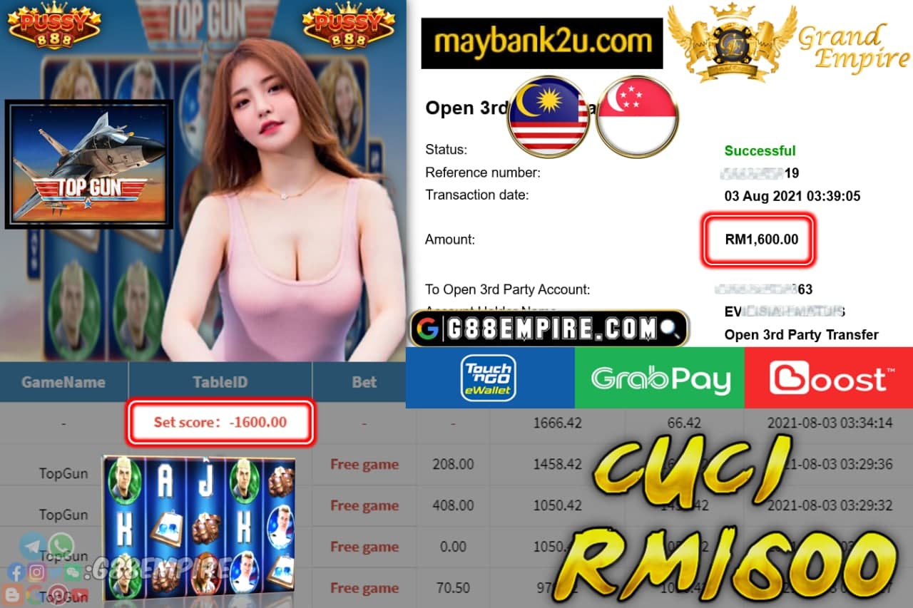 PUSSY888 - TOPGUN CUCI RM 1,600!!!