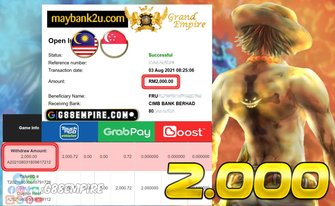 ACE333 - DOLPHIN REEF CUCI RM 2.000!!!