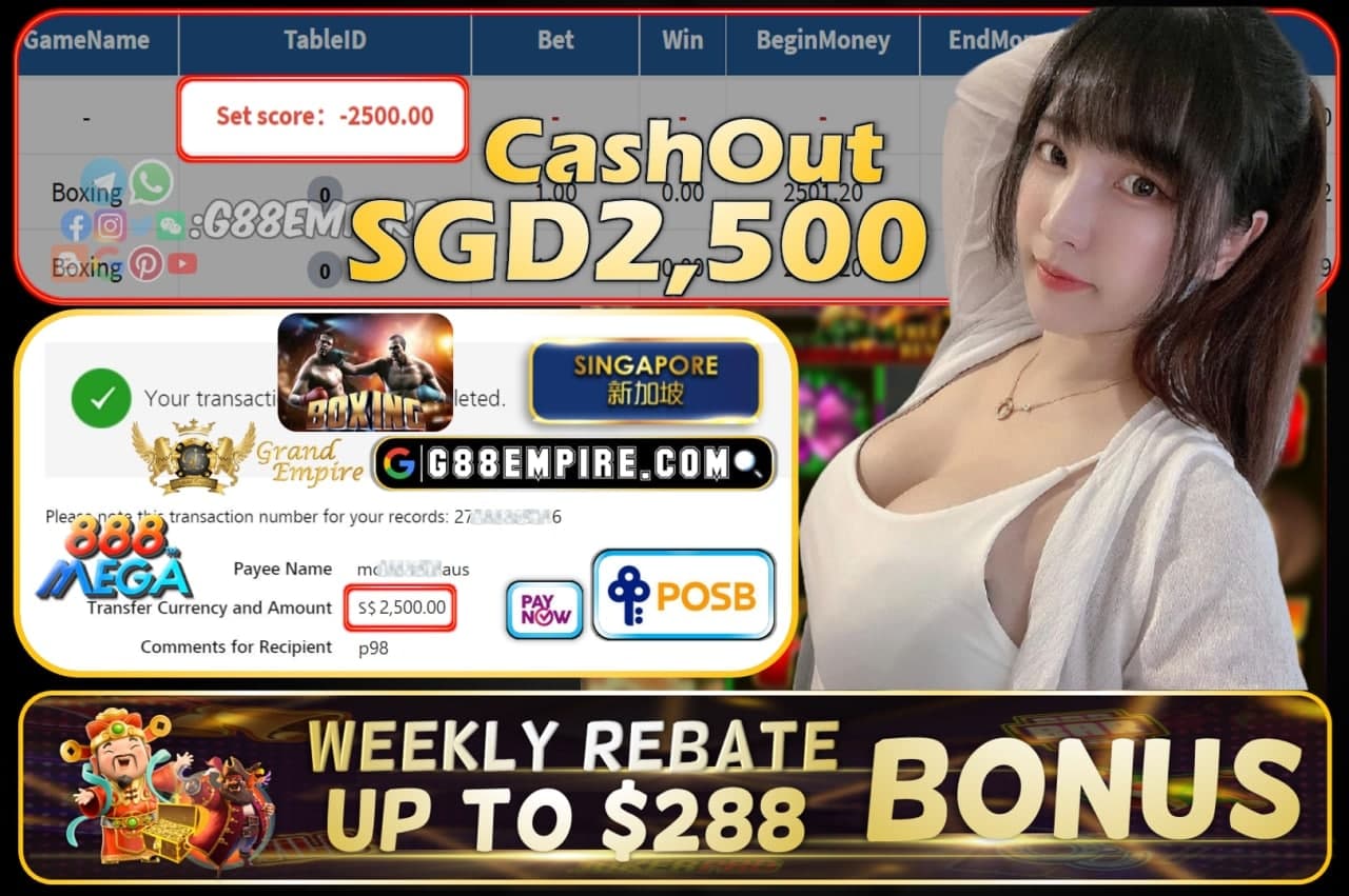 MEGA888 - BOXING CASHOUT SGD2,500 !!!