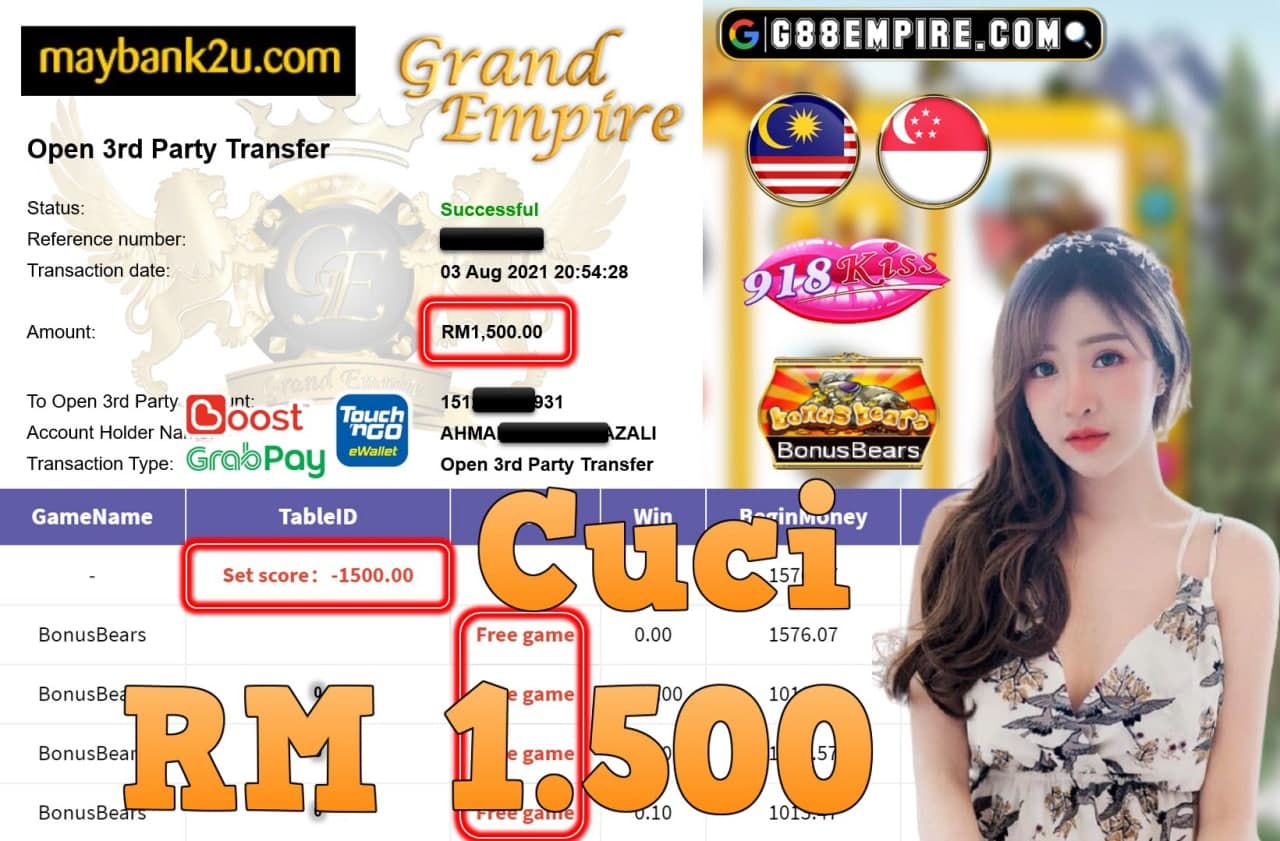 918KISS ORI - BONUSBEARS CUCI RM1,500!!!