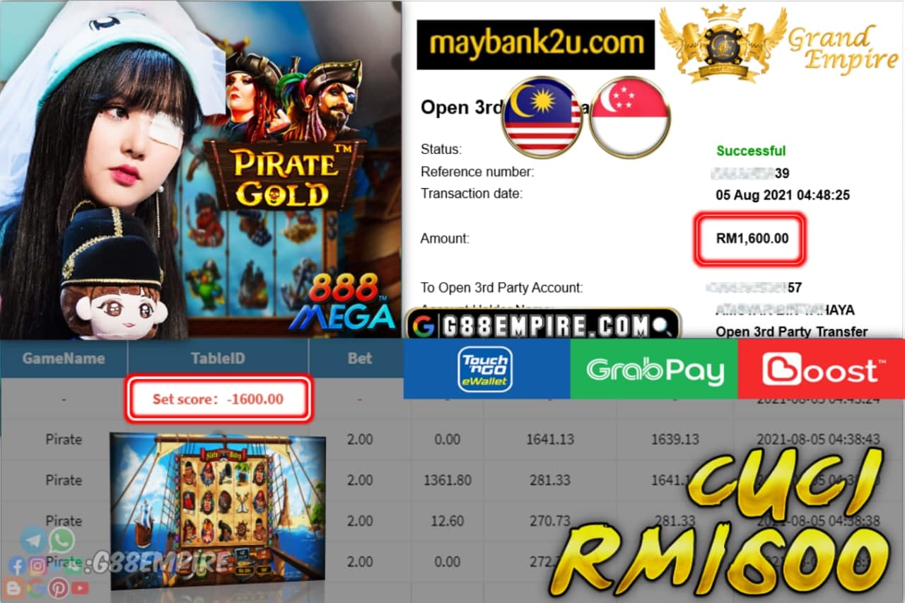 MEGA888 - PIRATE CUCI RM1,600!!!