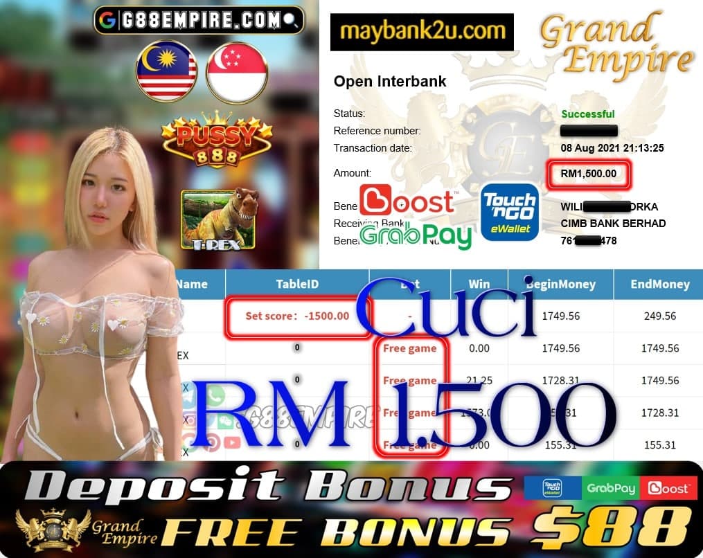 PUSSY888 - T-REX CUCI RM1,500!!!