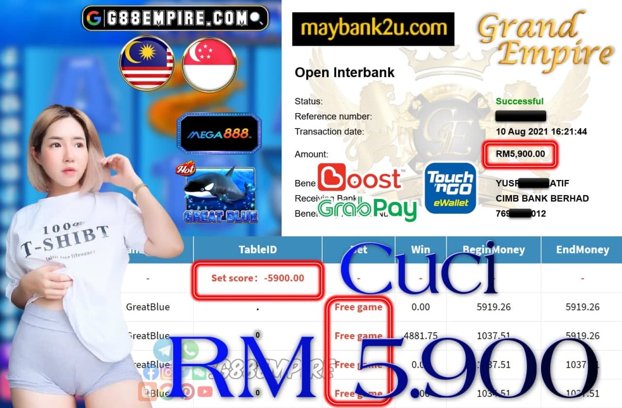 MEGA888 - GREATBLUE CUCI RM5,900!!!