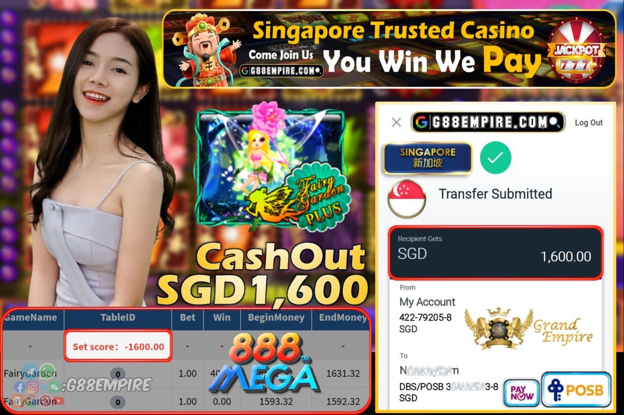 MEGA888 - FAIRYGARDEN CASHOUT SGD1600 !!!