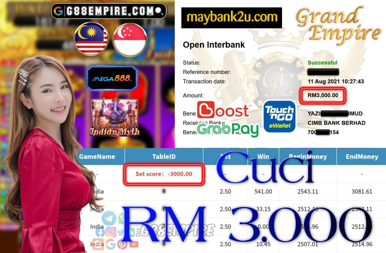 MEGA888 - INDIA CUCI RM3,000!!!