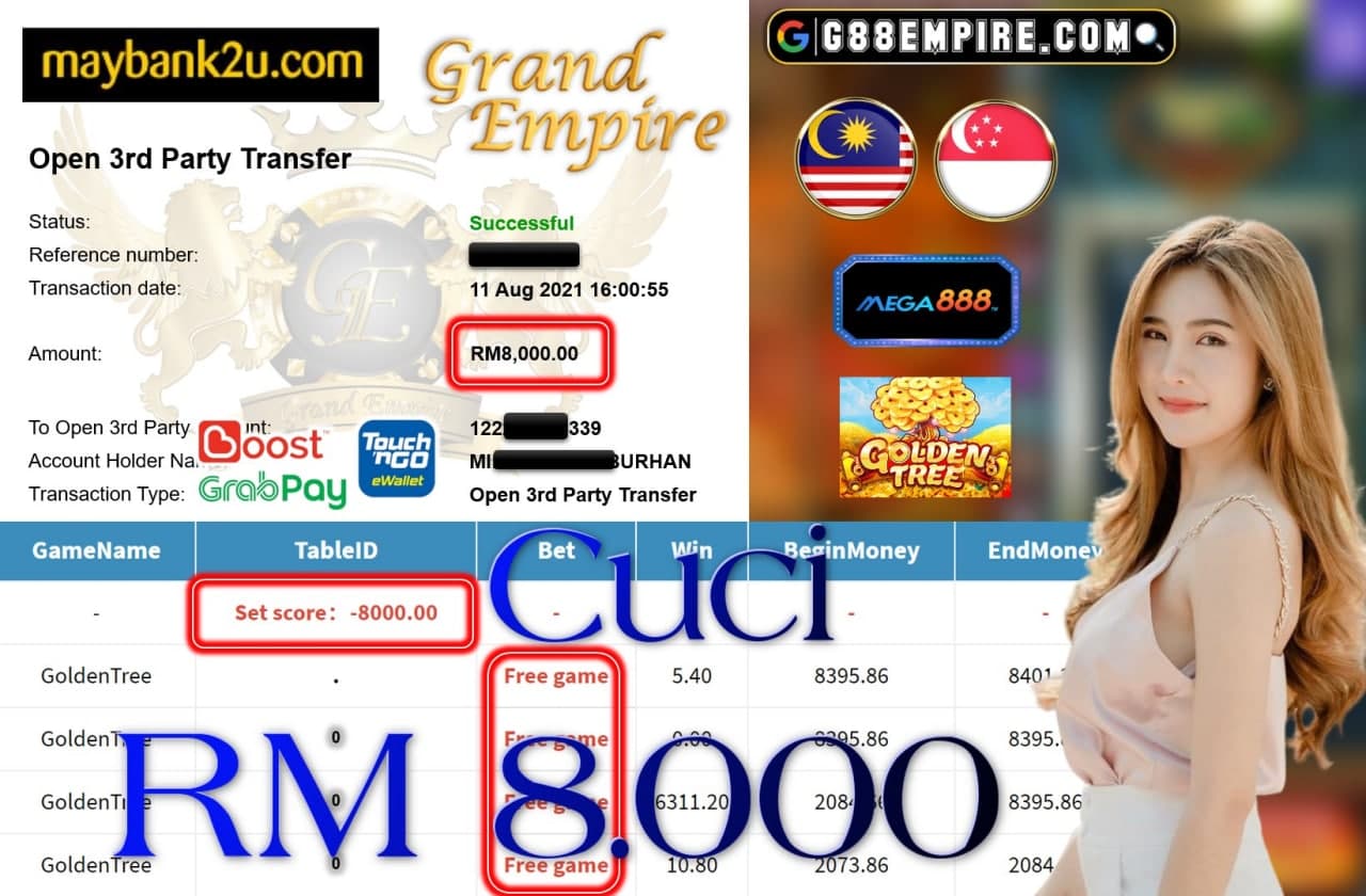 MEGA888 - GOLDENTREE CUCI RM8.000!!!