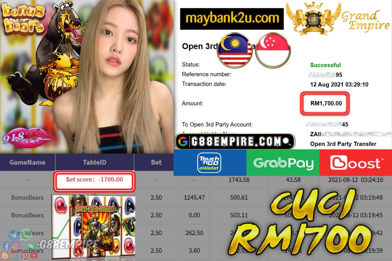 918KISS - BONUSBEARS CUCI RM 1.700!!!!