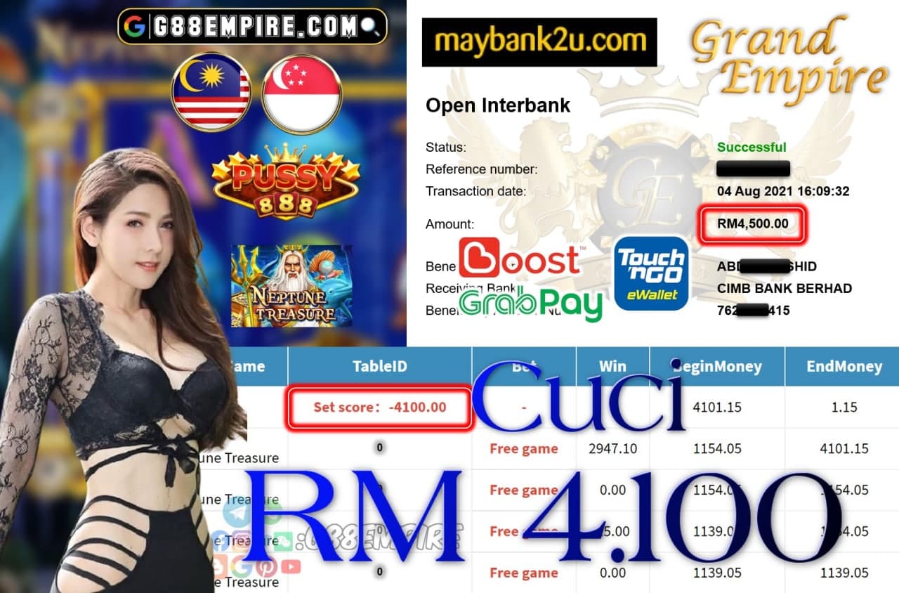 PUSSY888 - NEPTUNE TREASURE CUCI RM4,100!!!