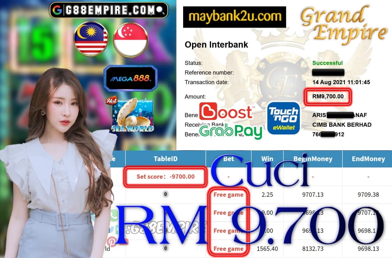 MEGA888 - SEAWORLD CUCI RM9,700!!!