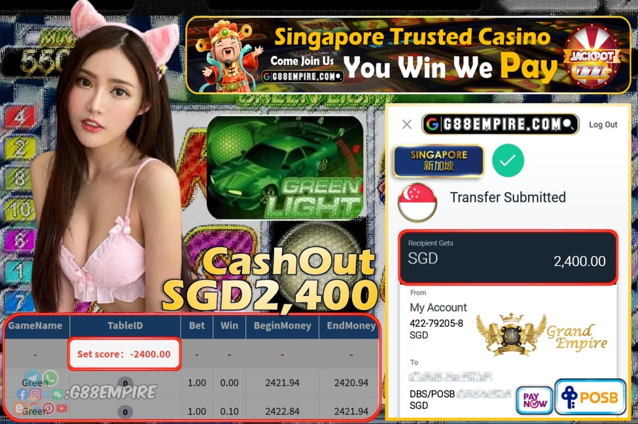 MEGA888 - GREEN CASHOUT SGD2400 !!!