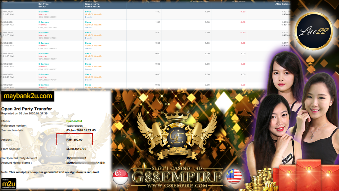 MEMBER MAIN LIVE22 GODOFWEALTH MINTA CUCI RM1400!!!!!