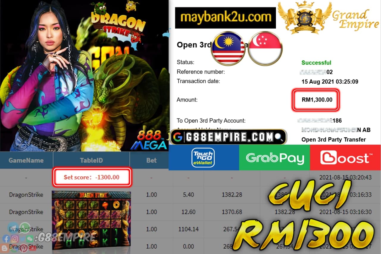 MEGA888  - DRAGONSTRIKE CUCI RM1,300!!!